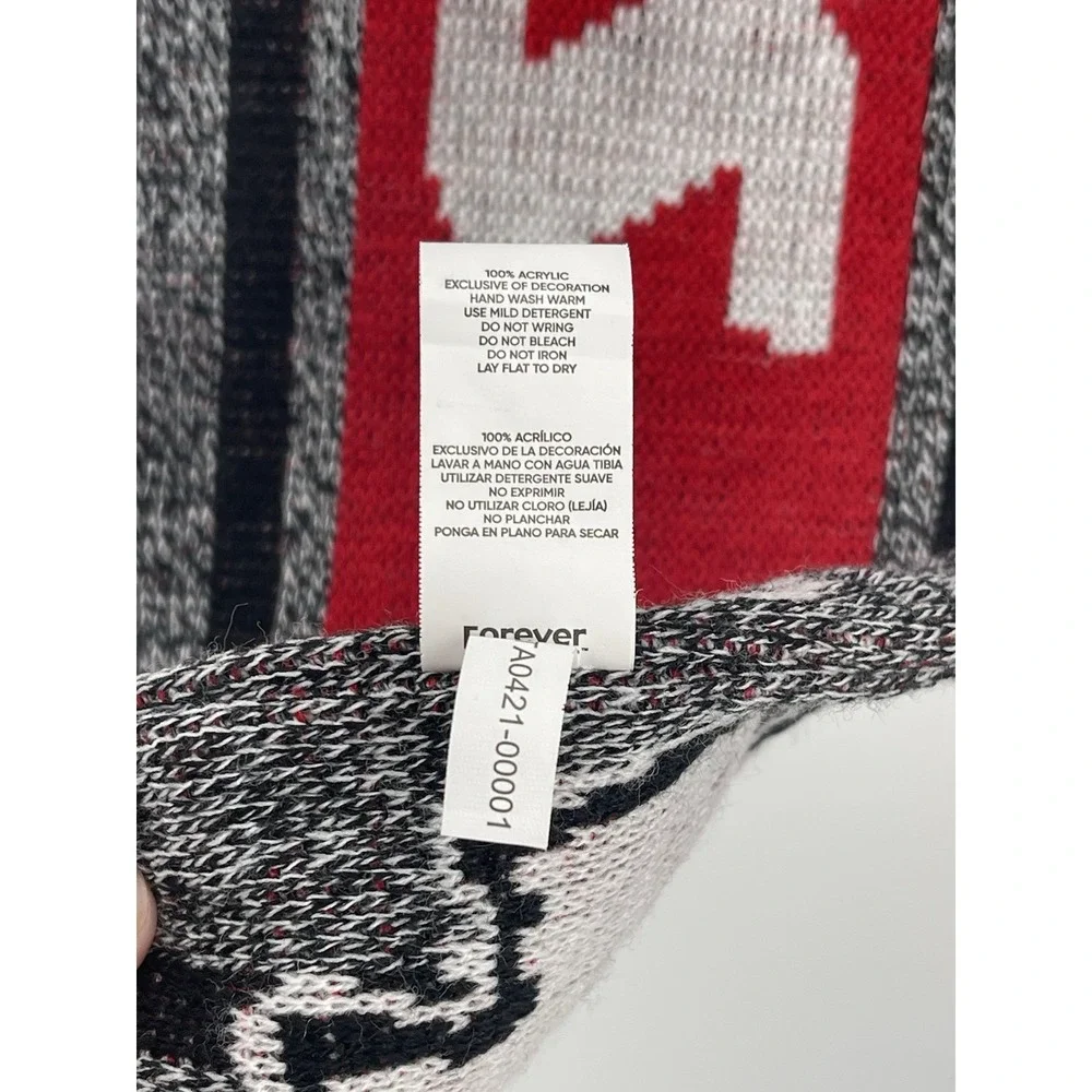 Kansas City Chiefs NFL Knit Scarf FOCO Red Gray Football Winter Fan Fringe